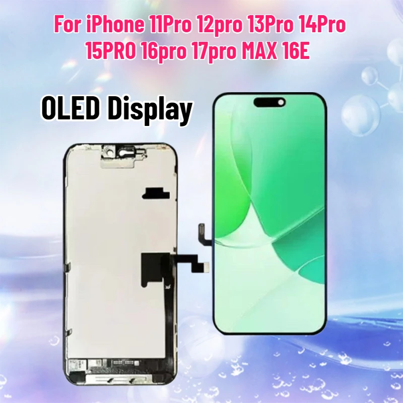 New OLED Display For iPhone 11Pro 12pro 13Pro 14Pro 15PRO 16pro 17pro MAX 16E LCD Screen Digitizer Touch Replacement