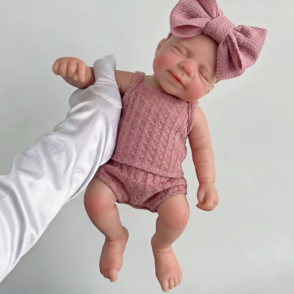 OtardDolls- Pascale 13Inch Washable Full  Body Silicone Bebe Reborn Girl Dolls With Open Mouth Soft Touch  Newborn Girl  Dolls