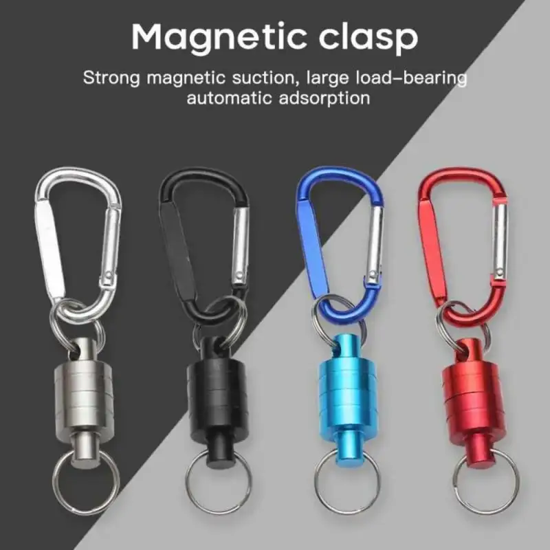 1PCS New Carp Fishing Magnetic Tool Release Holder Fly Fishing Retractor Net Release Clip With Keychain Carabiner Fishing