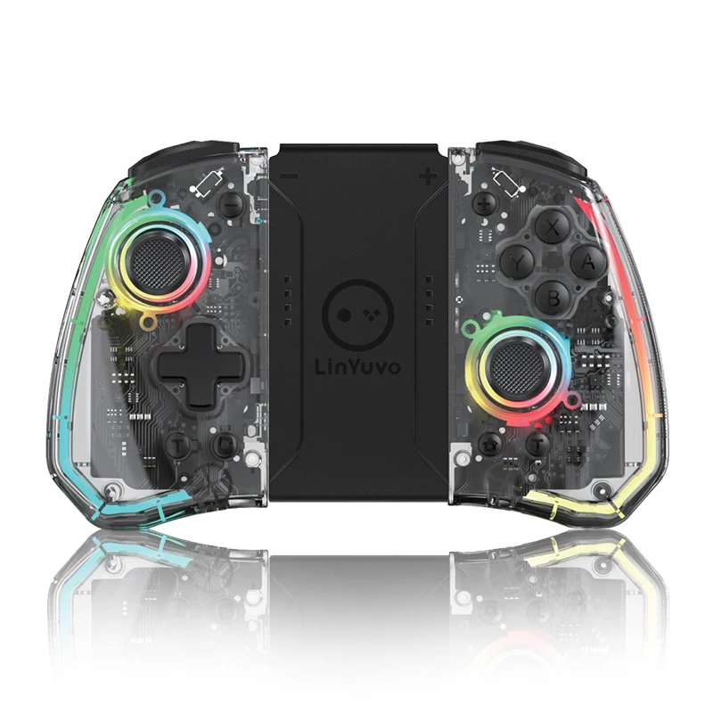 KS40-1RGB Gamepad For Nintendo Switch/Switch OLED Lite Wireless Game Controller Transparent Six Axis Joystick Joy Pad Joycon New