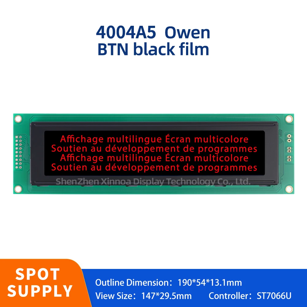 

Industrial Computer LCM LCD Display Screen 190*54Mm 404 40*4 40X4 LCD BTN Black Film Red Letters European 4004A5 LCM LCD Screen