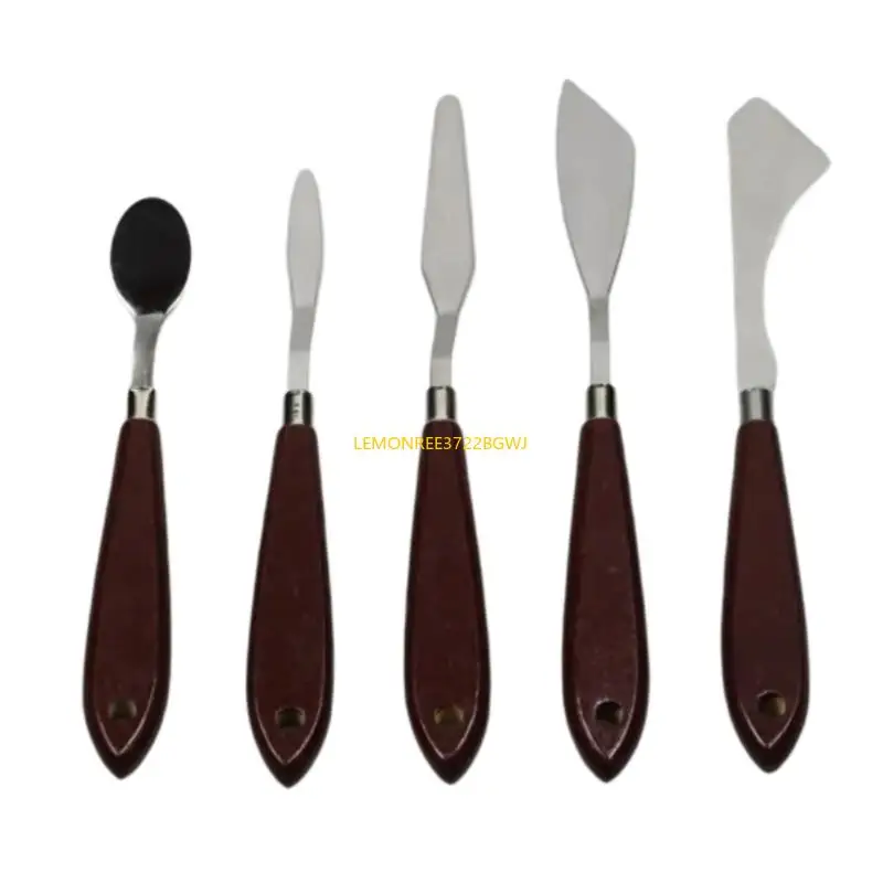 

C90C 5 Pcs Painting Spatula Set Palette Scraper Set Painting Tool for Canvas Painting