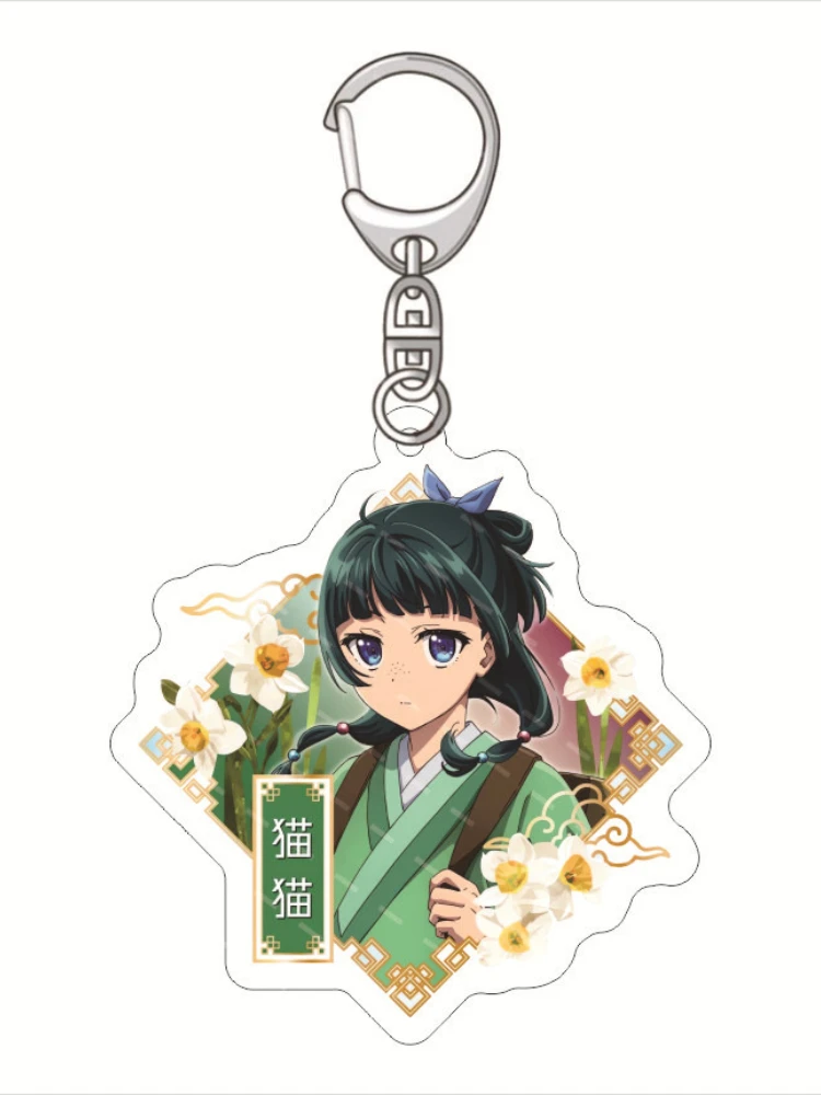 Porte-clés en acrylique, dessin animé The Apothecary Diaries, 55MM, impression HD Double face, chat Mao Mao Ren Shi, accessoires Anime