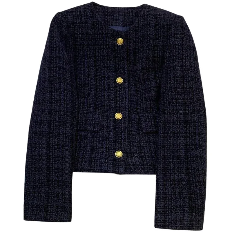 

This Year, Navy Blue Xiaoxiangfeng Blazer Is Popular for Women's Autumn New Temperament Celebrity Casual Top Comfortable