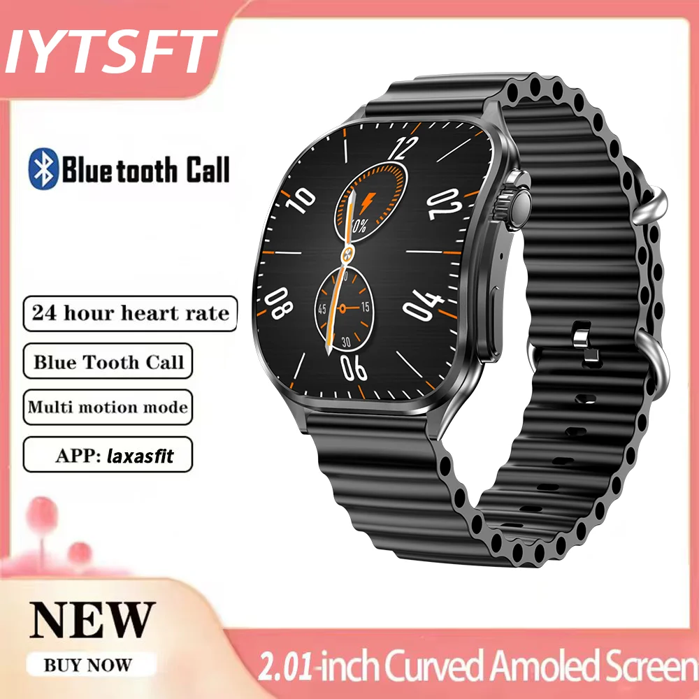 

IYTSFT Curved Screen Bluetooth Call Smart Watch 2.01inch HD Fitness Tracker with Heart Rate Monitor Smartwatch for Men Women