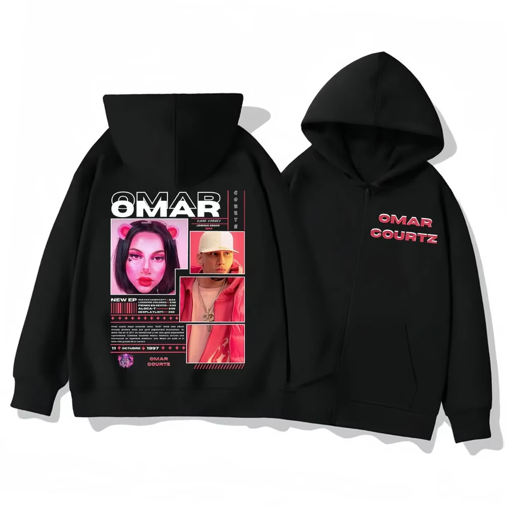 

Singer Omar Courtz Primera Musa Merch толстовки на молнии модные Y2k большие пуловеры на молнии для мужчин и женщин повседневные свободные толстовки