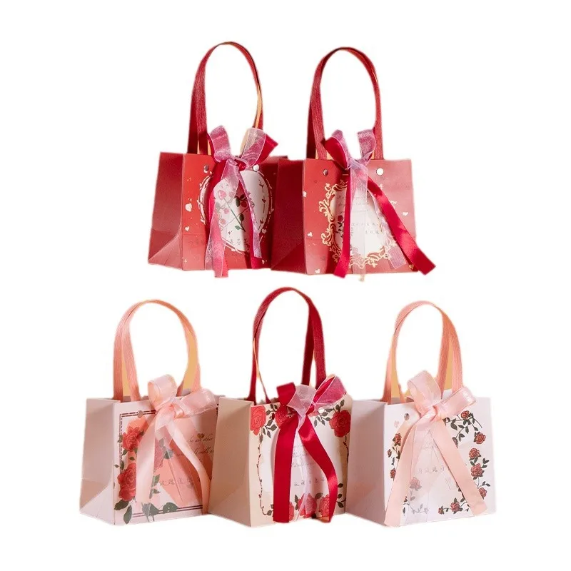 Customized. New Wedding Hand Bag Wedding Candy Return Bag Romantic Rose Handbag Wedding Packaging Bag Paper
