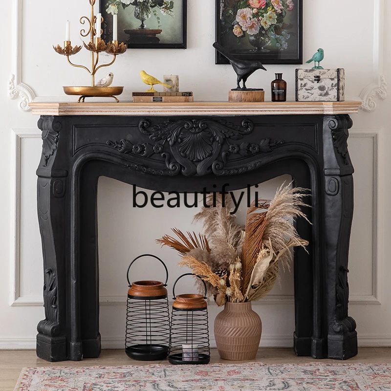 American retro B & B hotel living room decorative fireplace, entrance cabinet decorative cabinet wedding photography props