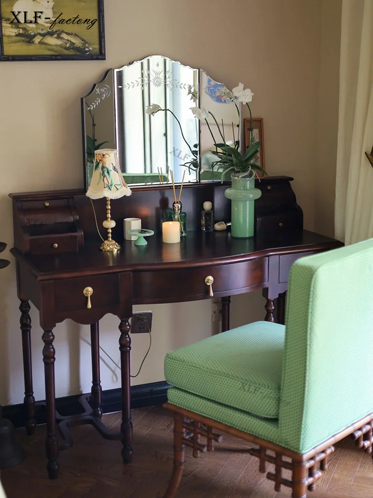 Retro distressed dresser: Solid wood, Roman columns