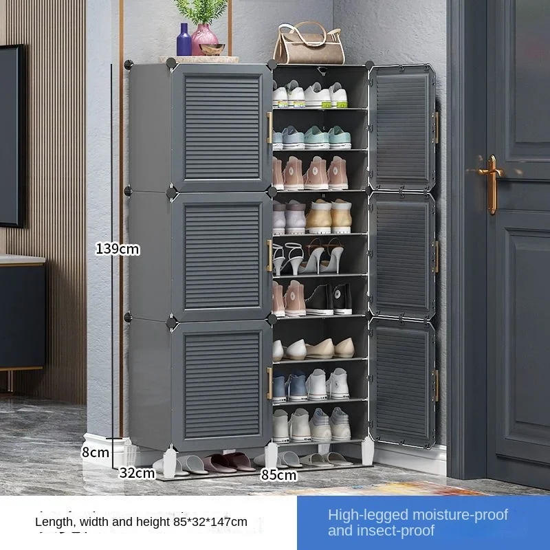 

A- Simplicity Household High-Capacity Hallway Cabinets For Living Room Storage Goods Shelves Corridor Shoe Rack Furniture
