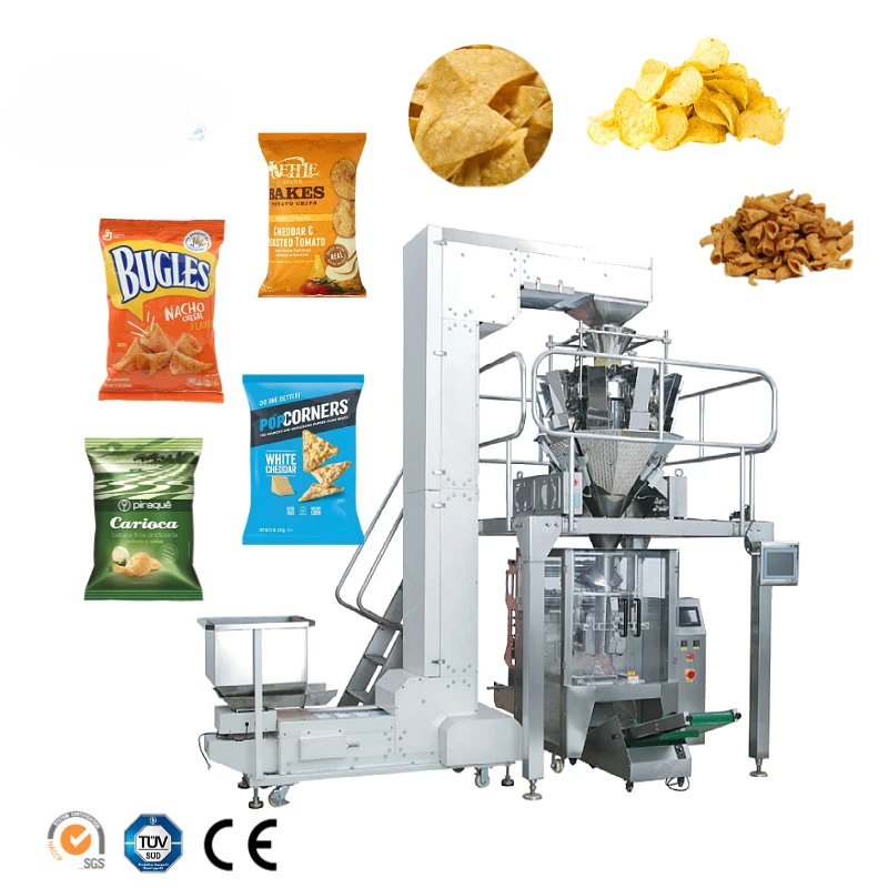 Automatic Multi Head Weighing 10/14/16 Heads Price Nitrogen Filling Packing Machine for French Fries Plantain Potato Chips