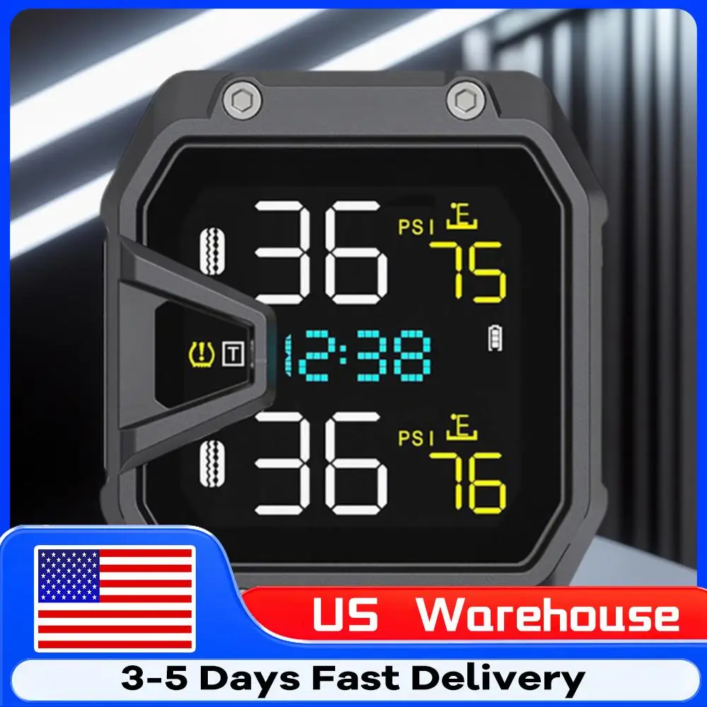 

Motorcycle Tire Pressure Monitoring Alarm System LCD Display Wireless Tire Pressure Monitoring System for Two Wheeled Motorcycle