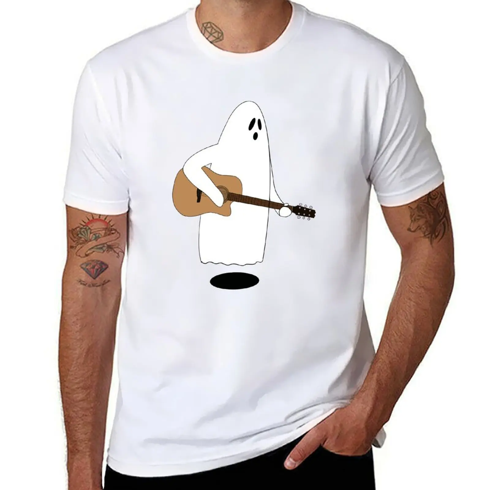 

Ghost Playing Acoustic Guitar T-Shirt funny t shirts man man t shirts for men casual T-Shirt