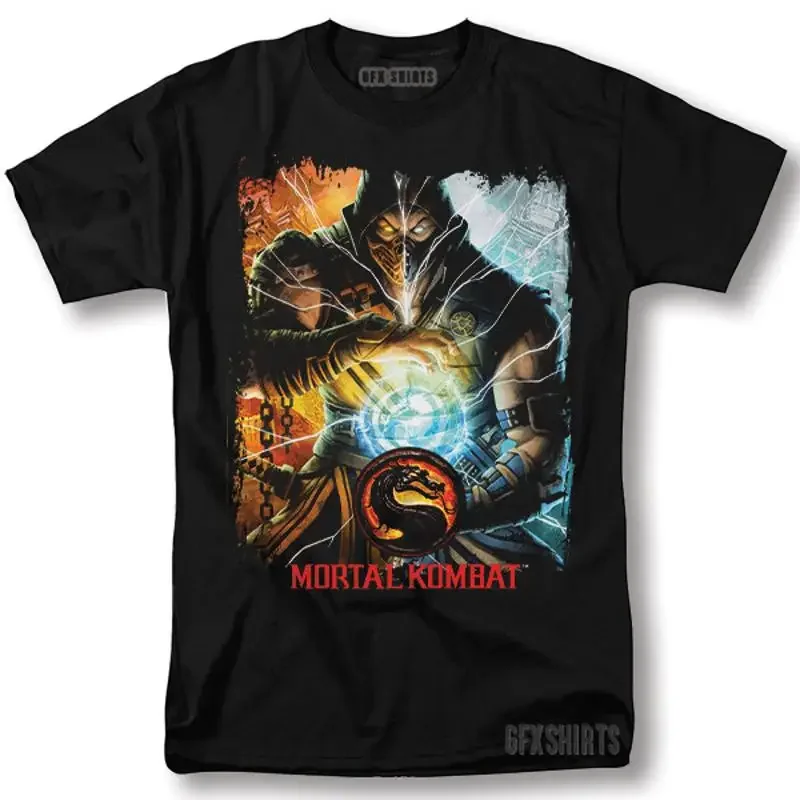 Mortal Kombat Shirt SubZero Scorpion Poster Vintage Graphic Design TShirt