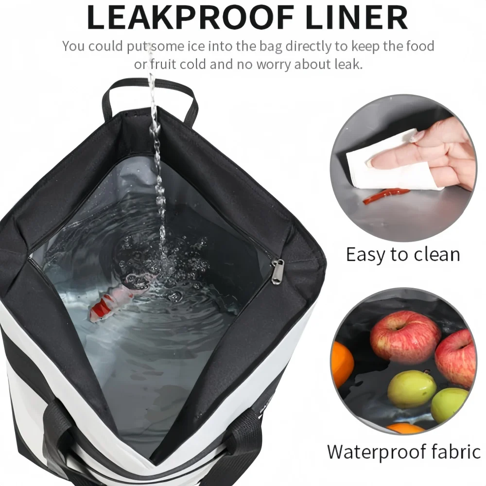 حقيبة نزهة خارجية 40 لتر، حقيبة عزل وتبريد الطعام للتخييم، حقيبة تسوق ذات سعة كبيرة، حقيبة بيتزا، حقيبة تبريد