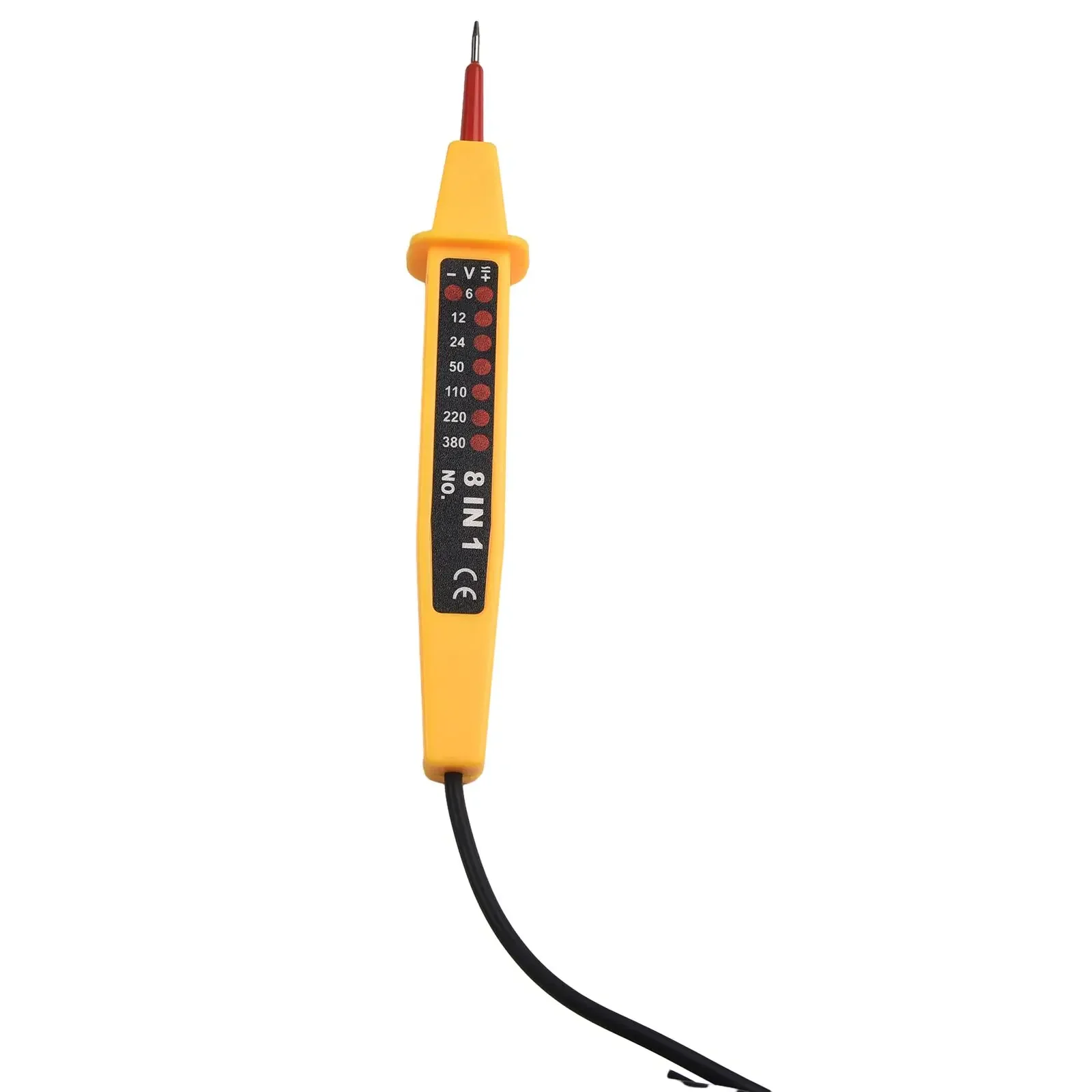 Practical Voltage Tester Metal Plastic 110 - 220 - 380VAC 50 - 500Hz Display Elements Frequency Range Material