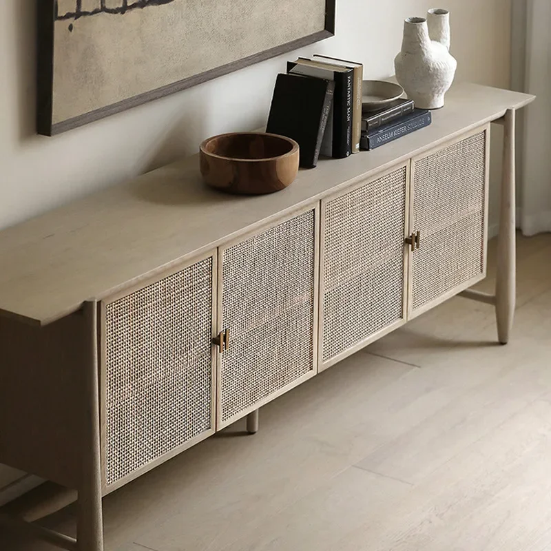 Sideboard Cabinet Living Room Rattan Locker Storage Cabinet Home Modern Simple Small Apartment