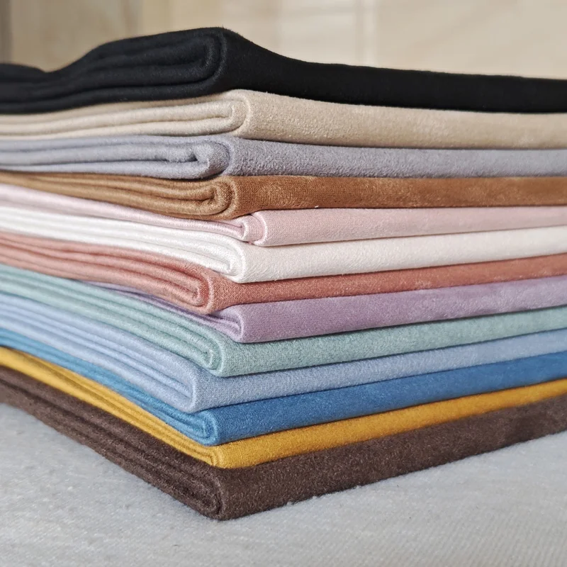 Two-sided Suede Fabric By The Meter for Sofa Cover Clothing Bag Lining Background Diy Seiwng Cloth Soft Comfortable White Pink - view 2