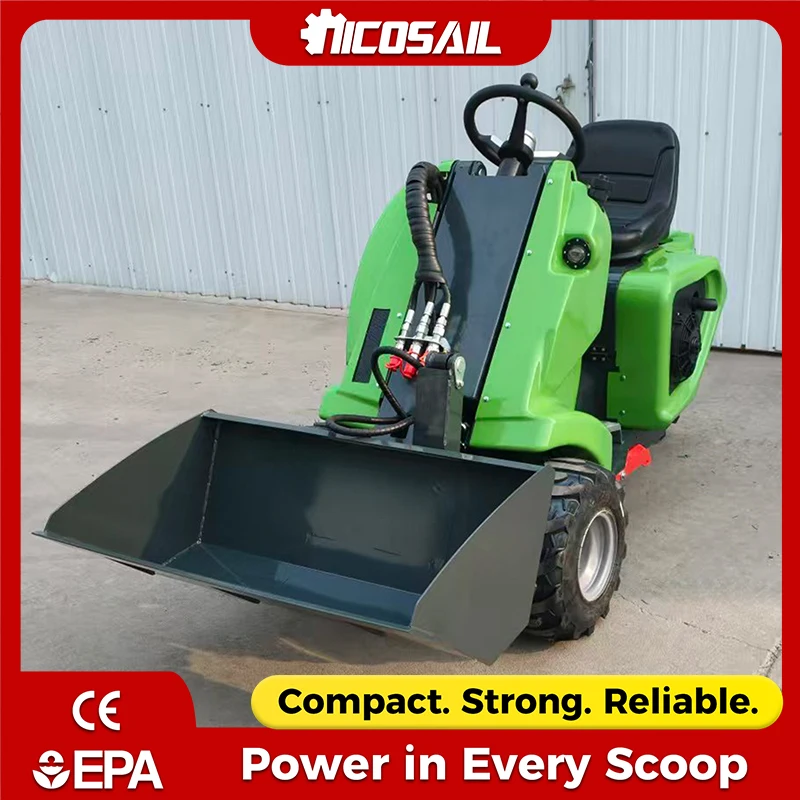 

EPA Tier 4 3 Wheel Loader Hydraulic Steering Narrow Space Loader For UK Old Area Renovation