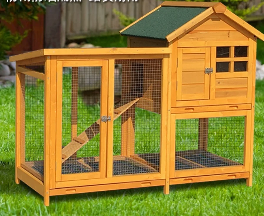 Gabbia per animali domestici Gabbia per conigli all'aperto Famiglia Grande gabbia per polli Casetta per gatti 1244 * 630 * 1005 mm