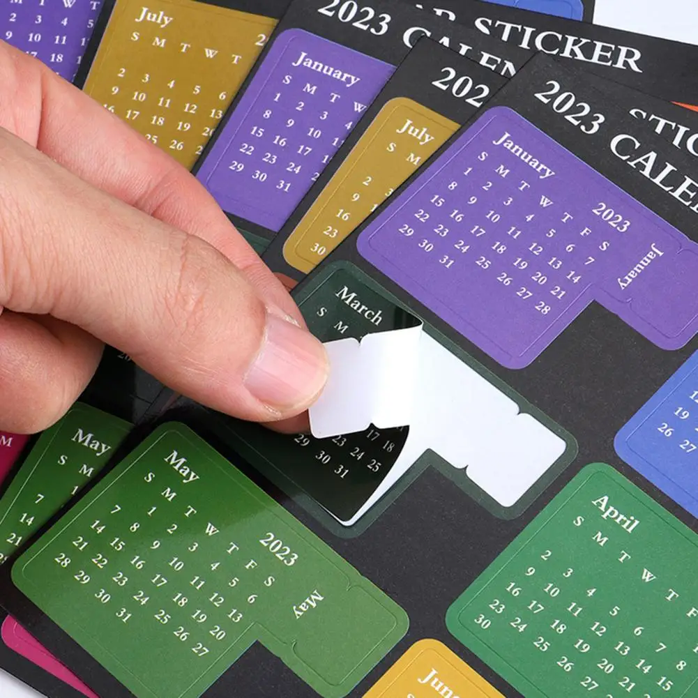 2 Pcs/Set Practical Disposable 2023 Calendar Index Label Notebook 2023 Calendar Index Label 2023 Calendar for School