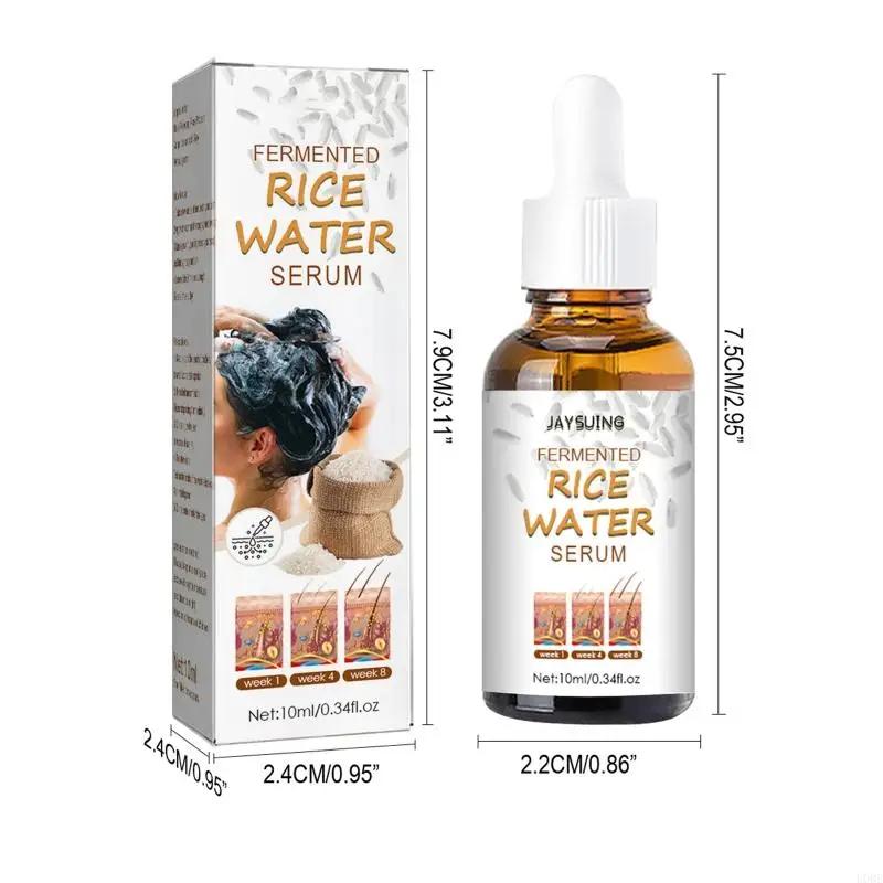 U0DE ماء الأرز المخمر جوهر الشعر سيروم نمو الشعر مكافحة تساقط الشعر زيت طبيعي للشعر لتخفيف الشعر وتساقط الشعر