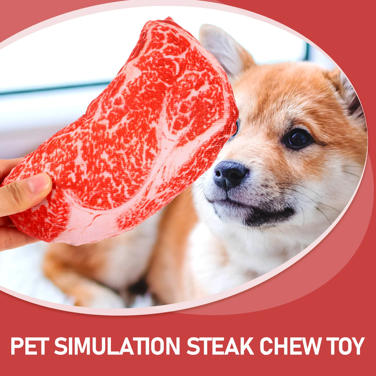 Dog Gnawing Pet Steak Toy Puppy Toys Silent Squeaker Oxford Cloth Chew Bones Squeakers