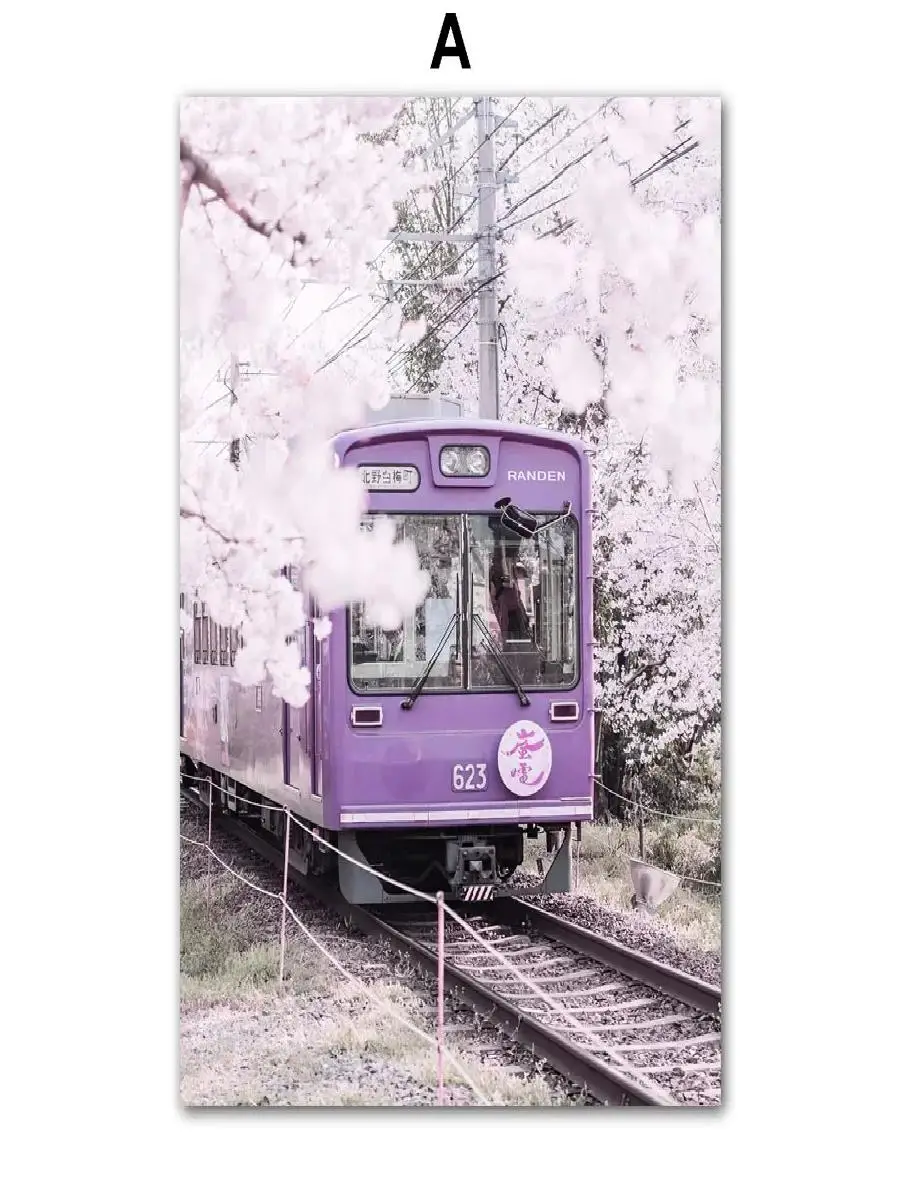 Vintage Lavender Wall Art Canvas - Purple Flower, House, Tram & Camera Posters for Living Room Decor