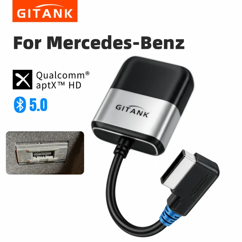 GITANK Car Wireless Bluetooth 5.0 Adapter AMI Music Aux Adapter For Mercedes Benz S B CL SL ML GLS R A C M W GL CLK SLK
