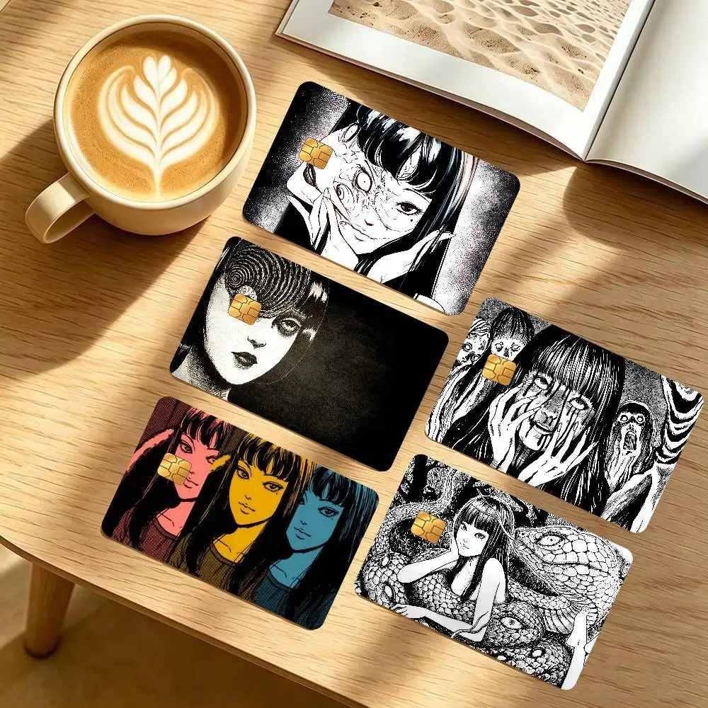 Japanische Junji Ito Tomie 4 Stück 1 Set wasserdichte Aufkleber für VISA-Kreditkarten und U-Bahn-Zugangskarten