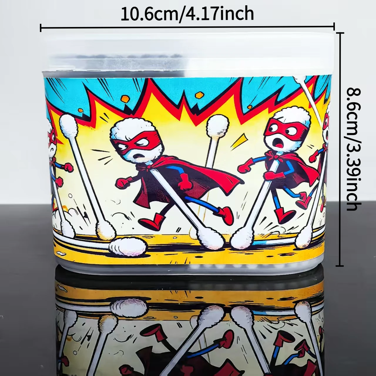 300개 흑백 양면 이중 색상 박스 포장 면봉, 창의적인 패턴이 있는 성인용 면봉