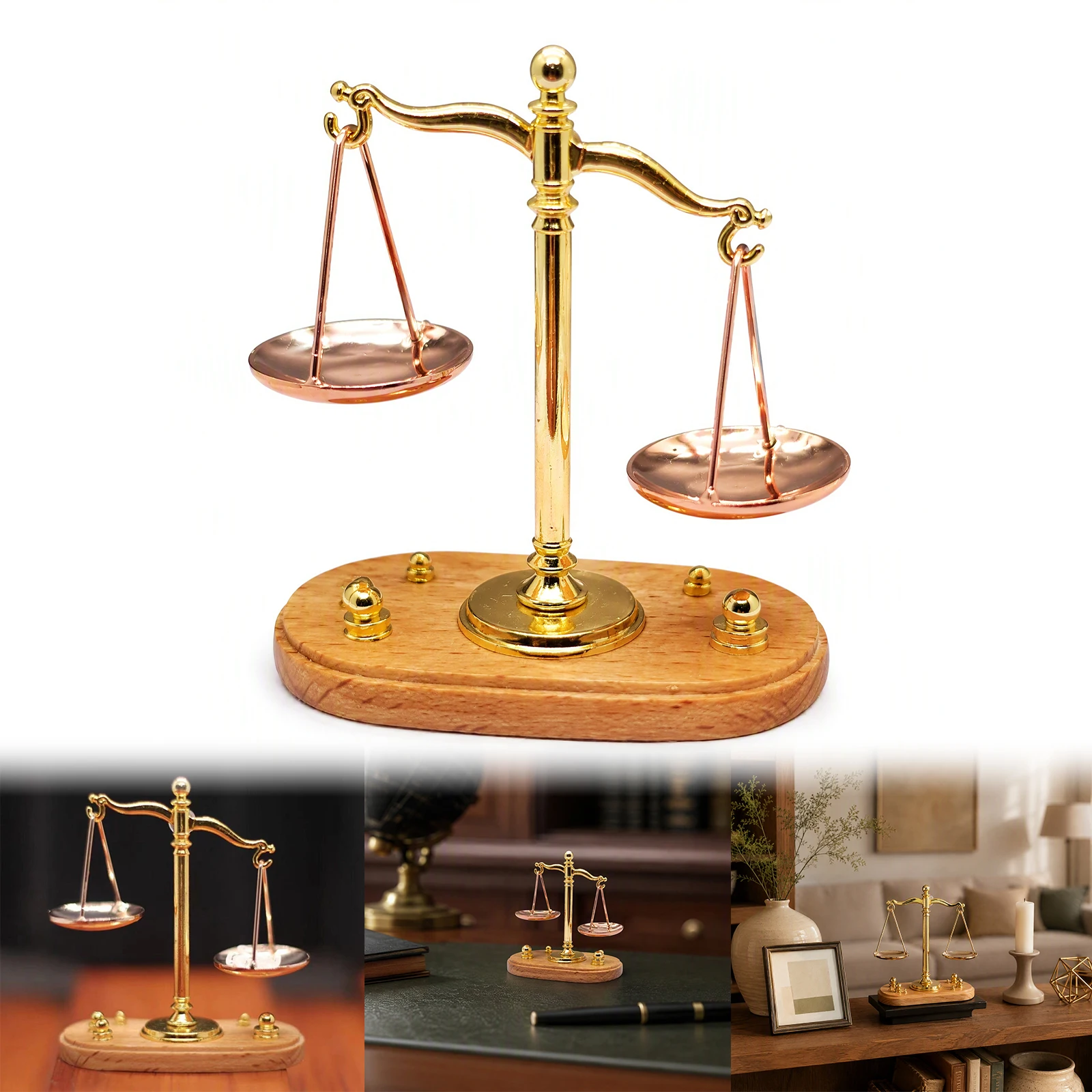 Mini Vintage Balance Scale Vintage Metal Libra Jewelry Towers Mini Balance Justice Law Scale Figurine for Lawyers Judges