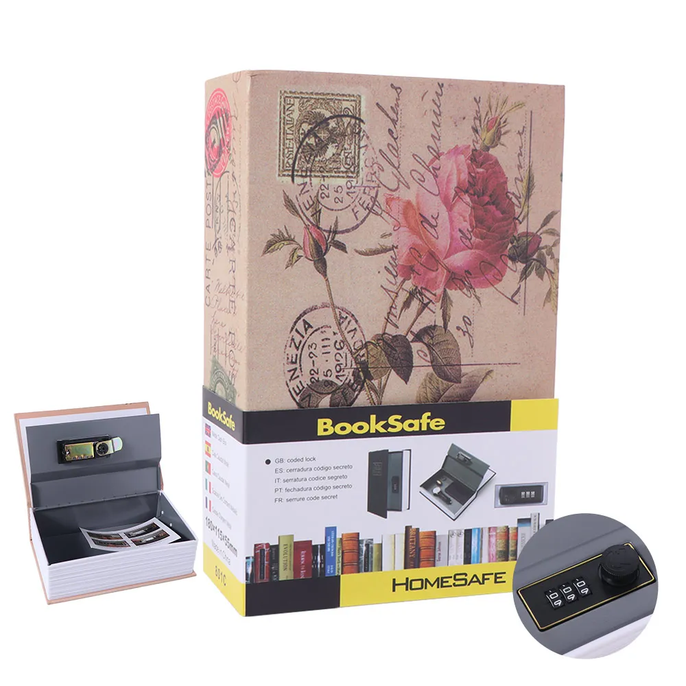 Book Shape Password Security Safe Box Analog Dictionary Anti theft Hidden Dictionary Book Rectangle Key Locker Cash Jewelry