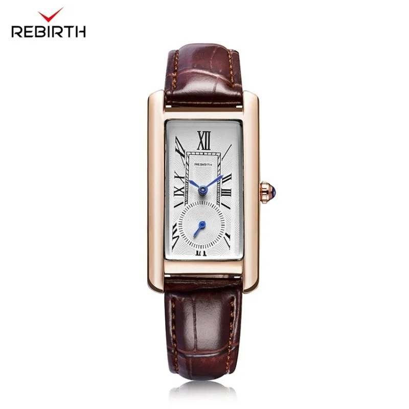 RINASCITA 107 Elegante orologio al quarzo da donna Orologio da polso con cinturino in pelle Orologi di moda classici per donna relojes de mujer