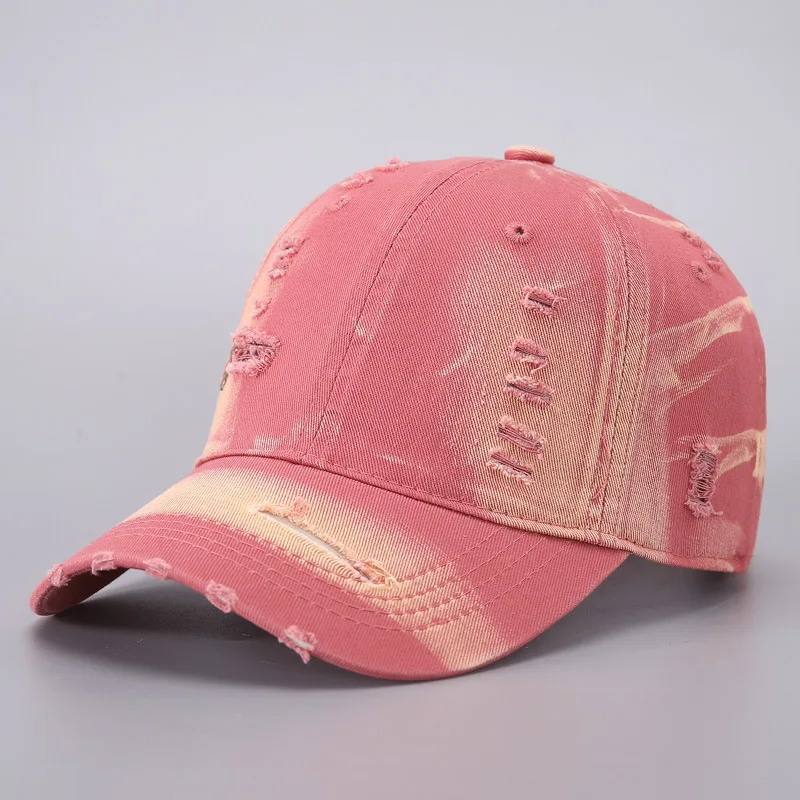 Best-selling Baseball Cap, European and American Style, Unique Denim Ripped Design, Fresh Sun-shading Duckbill Cap
