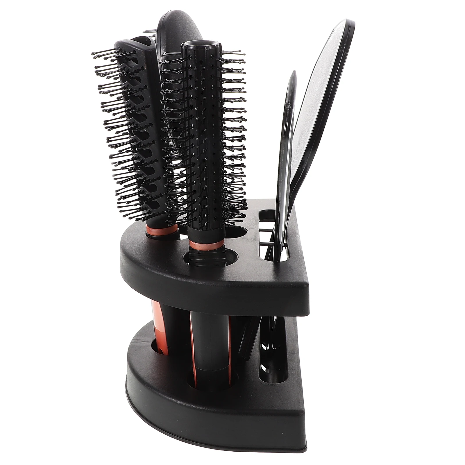 

5pcs Hair Comb Mirror Set Salon Tools Anti-Static Durable Lightweight Compact Makeup Kit For Home Outdoor Use Pink