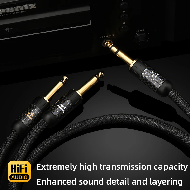 HiFi Stereo 6.5 to Dual 6.5 Audio Cable Square OCC Core for Mixer CD Player With 6.5mm TRS Jack to Dual 6.5mm TS Jack