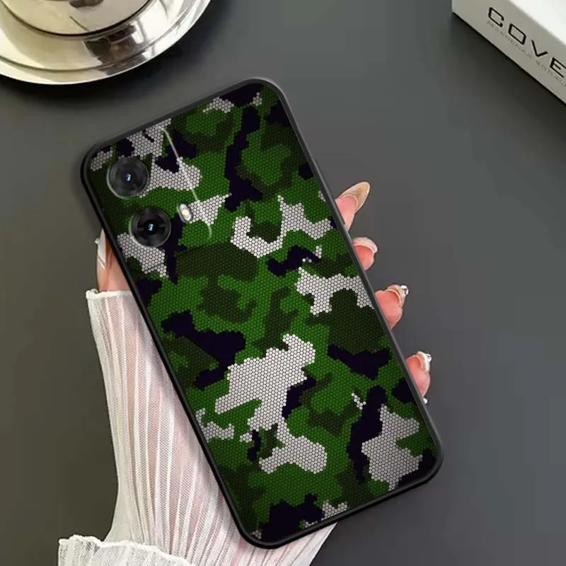 تصميم نمط التمويه لموتورولا G85 Edge 50 G24 G35 G14 G04 40 G72 G34 G G54 G13 G32 5G غطاء هاتف أسود