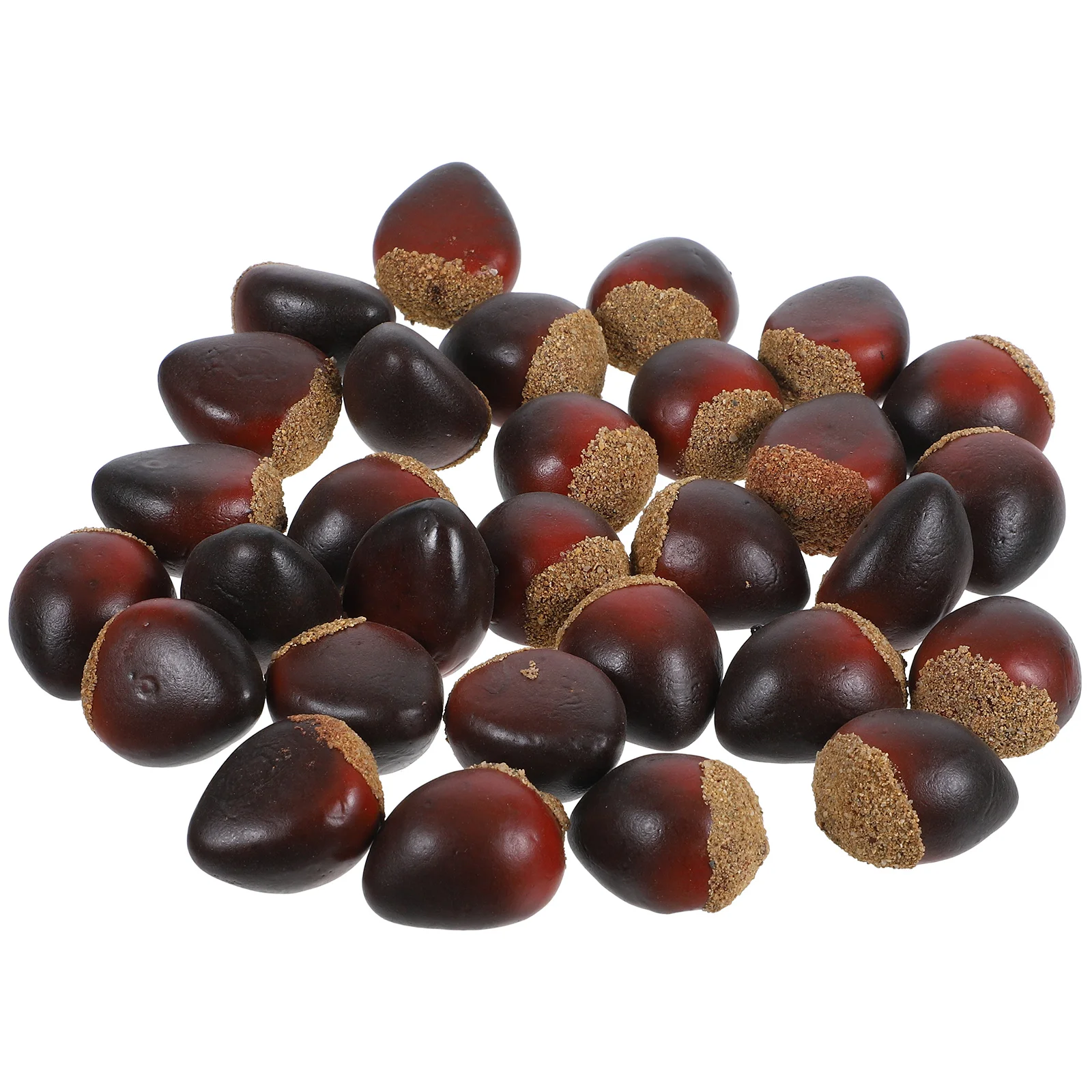 30 Pcs Foam Chestnut Artificial Nuts Decorations Fake Food Prop Nut Model Display Easy Clean Lightweight Portable image 5