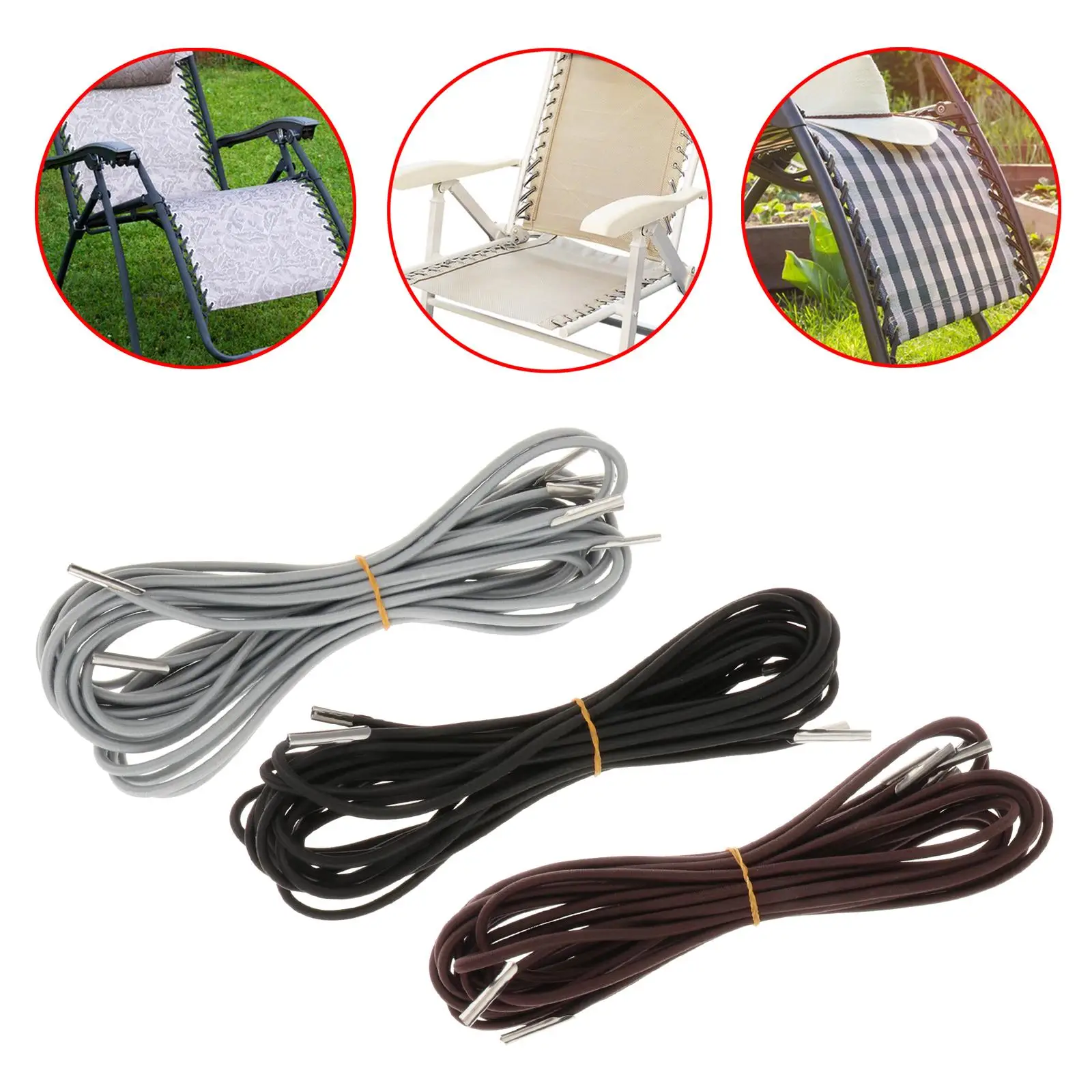 

4x Replacement Cord for Zero Chair Chair Repair Cord Garden Chairs Replacement Laces for Bungee Chair Sun Lounger