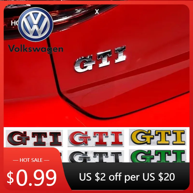 

Наклейка на багажник автомобиля с металлическим логотипом VOLKSWAGEN GTI 2026 года для Volkswagen VW Golf 4 5 6 7 8 Polo Jetta Tiguan Passat