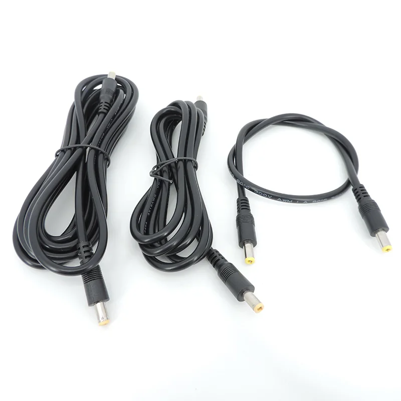 0.5/1.5/3meter DC male to male m Extension power supply Cable Plug Cord 5.5MM X2.5mm wire connector Adapter for strip camera t1