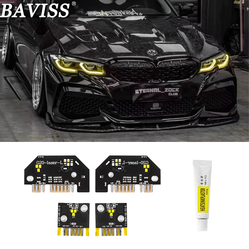 For BMW 3 series 2019-2022 angel Eyes Laser DRL RGB multicolor LED boards G20 G21 GTS daytime running lights Lemon Yellow DRL ch