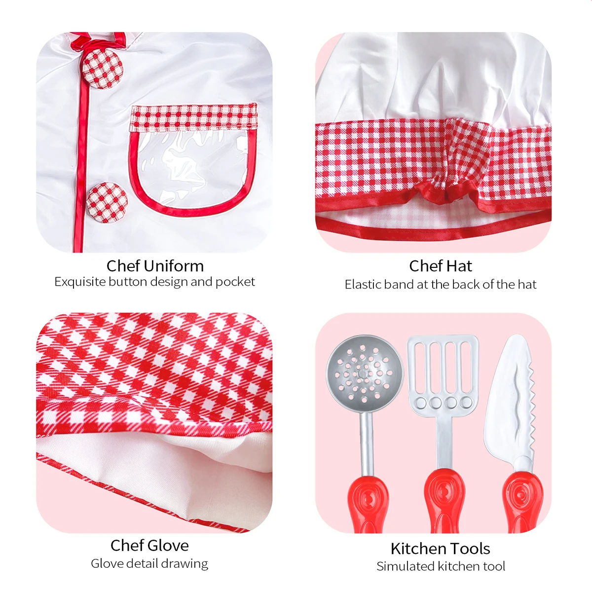 زي الشيف المقلد، مجموعة ألعاب المطبخ للعب الأطفال، زي الشيف للعب الأدوار
