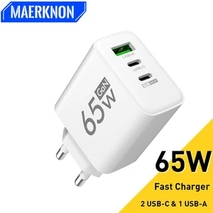 65W Gan USB Charger Fast Carging Charger3.0 Cargador de viaje para iPhone 15 Samsung Xiaomi Adaptador de teléfono móvil EU US Enchip 6 mejores ventas Ugreen 65W - №3