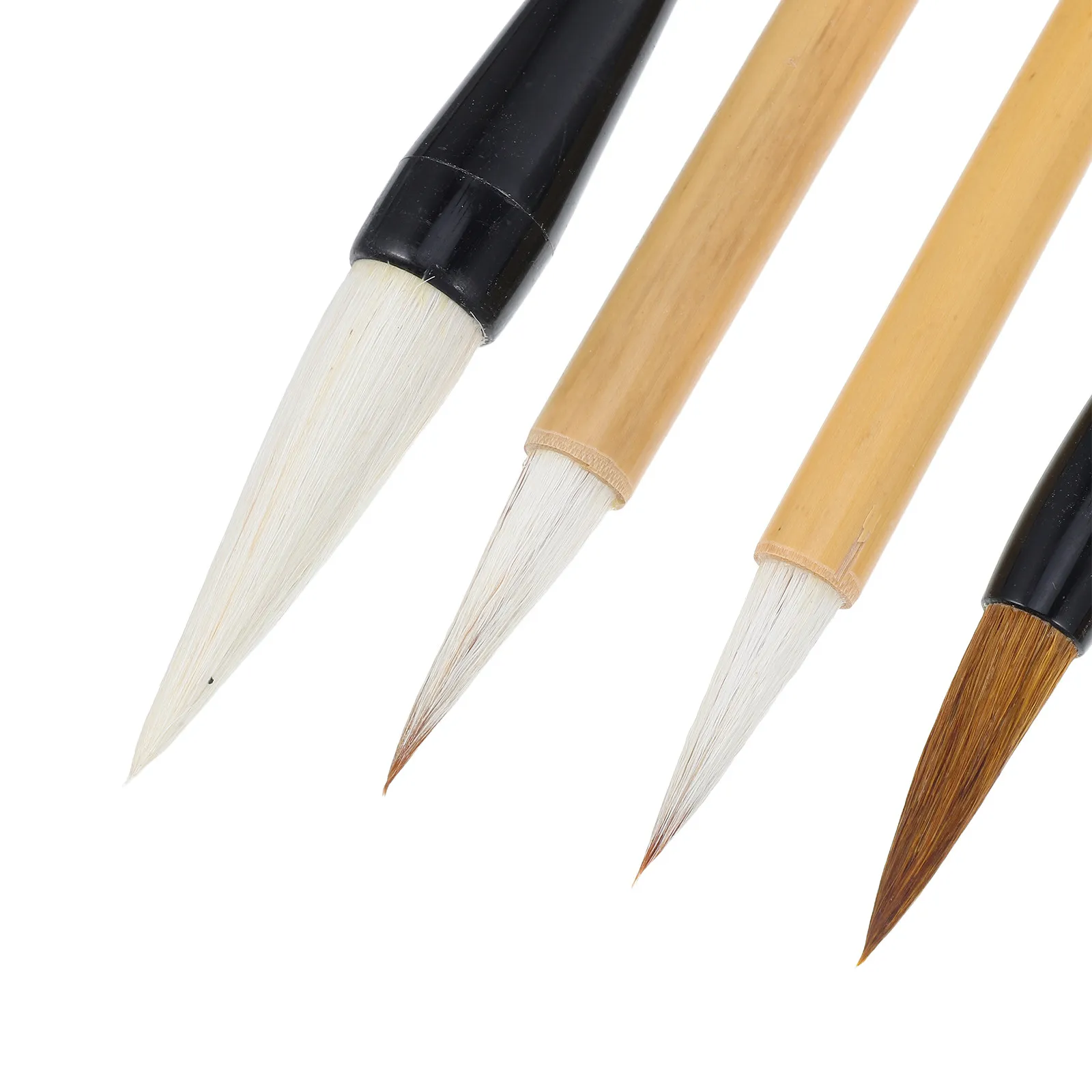 10Pcs Bamboo Handle Chinese Calligraphy Brushes Set for Beginners Watercolor Drawing Ink Painting Traditional Art Brush Set