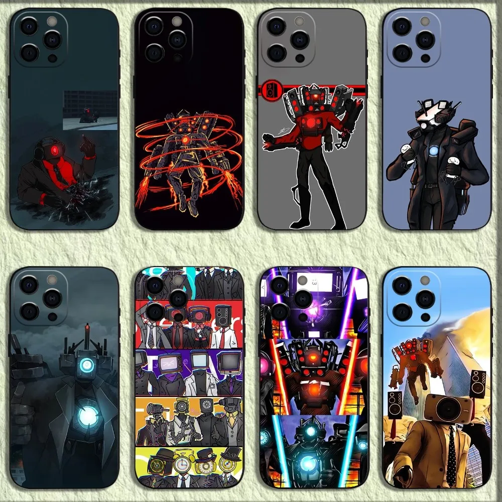

Movie Anime S-Skibidi T-Toilet Phone Case For iPhone 16,15,14,13,12,11,Pro,X,XS,Max,XR,Plus,Mini Soft Black Cover