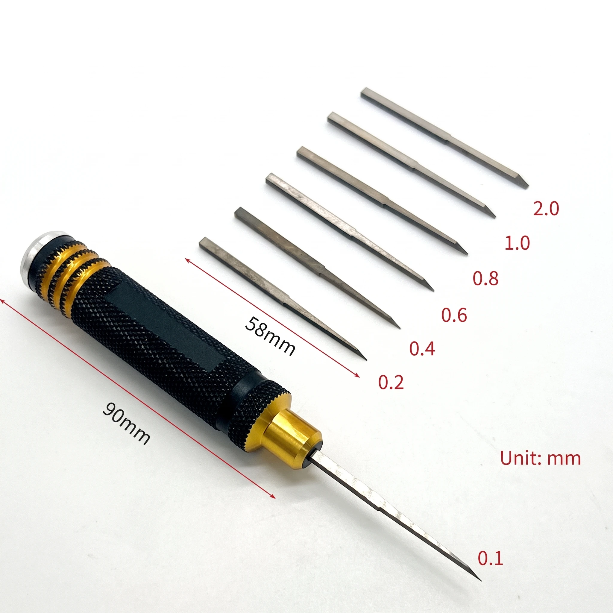 YGTITAN 7-in-1 Model Scriber Chisel Engraving Tool Kit Aluminum Handle HSS Blades for Gundam GK Plastic Model Hobby DIY