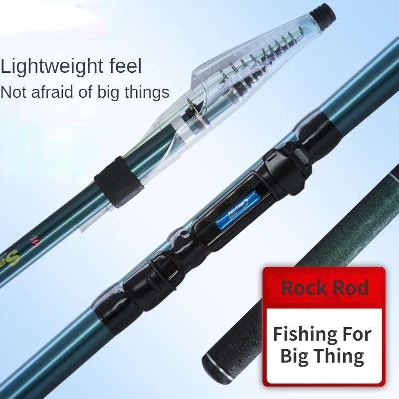 WinsCraft Carbon Fiber Spinning Fishing Rod, Hard Telescopic Rock Fishing Rod, Hand Sea, Long Throw Pole, 3.6-6.3m