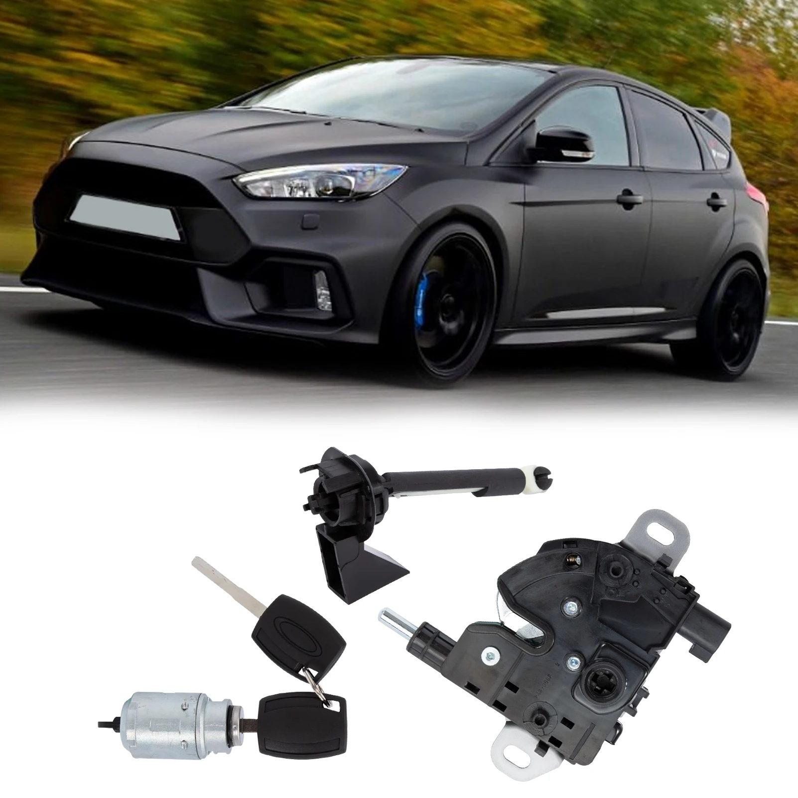 Car Bonnet Release Lock Latch Catch&Bonnet Hood Lock Latch Catch Mechanism Block For Ford Focus MK2 C-MAX 1355231 3M5116700BC